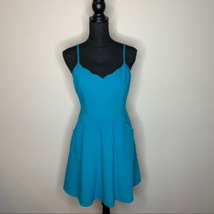 Market and Spruce Teal A-Line Dress Medium